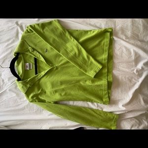 Lacoste long sleeve green polo